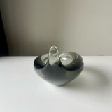 Sculptural Asymmetrical Holmegaard bowl by Per Lutken   Denmark  signed 1957