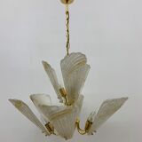 Italian murano glass chandelier hollywood regency design , 1970