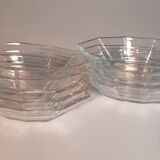 Set of 9 Art Deco Glass Faceted Ramekins