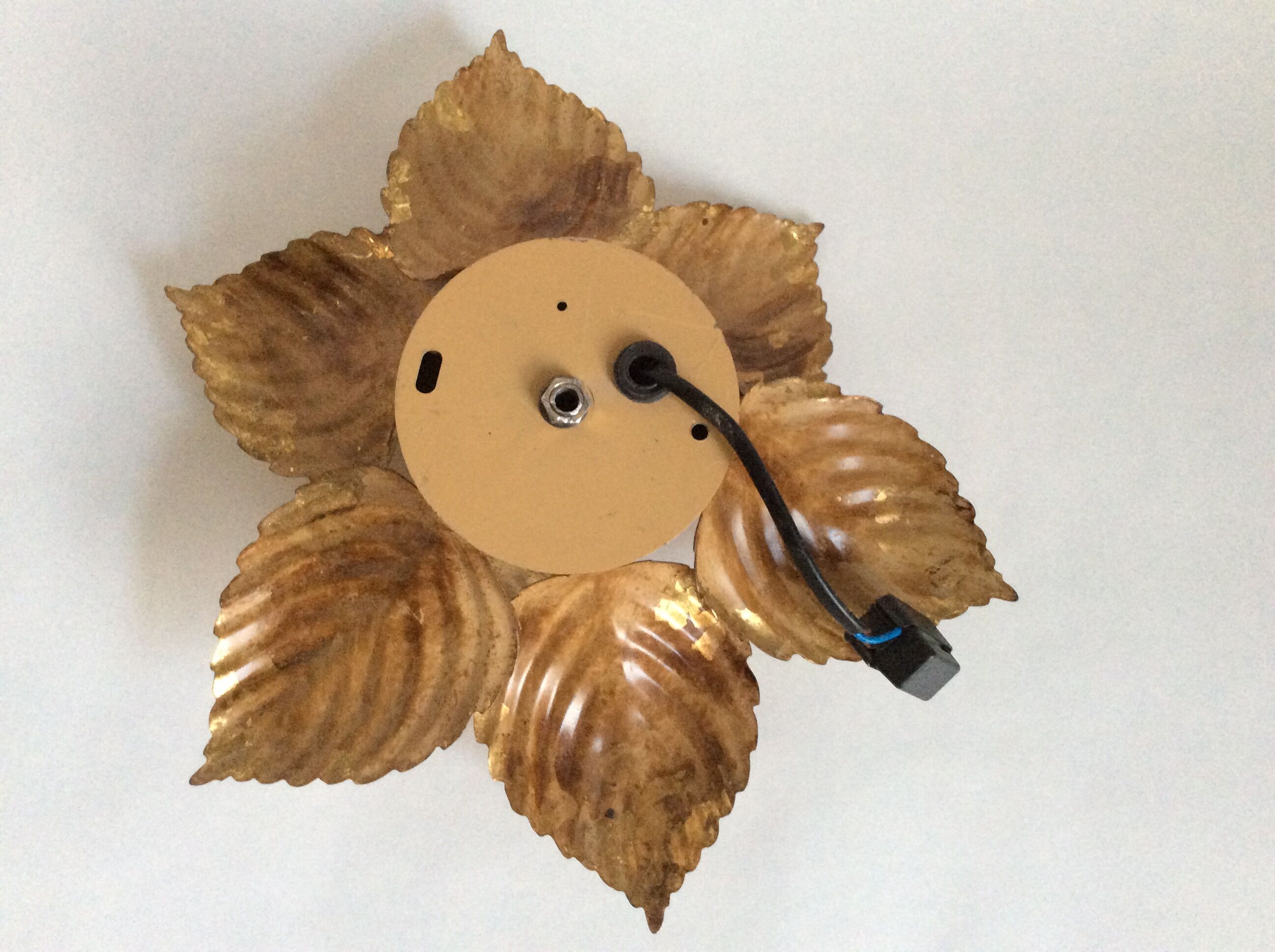 Applique feuilles métal doré