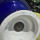 Monumental vase in blue Sèvres porcelain with gilding, architectural style.
