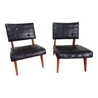Pair of low chairs, 60'S