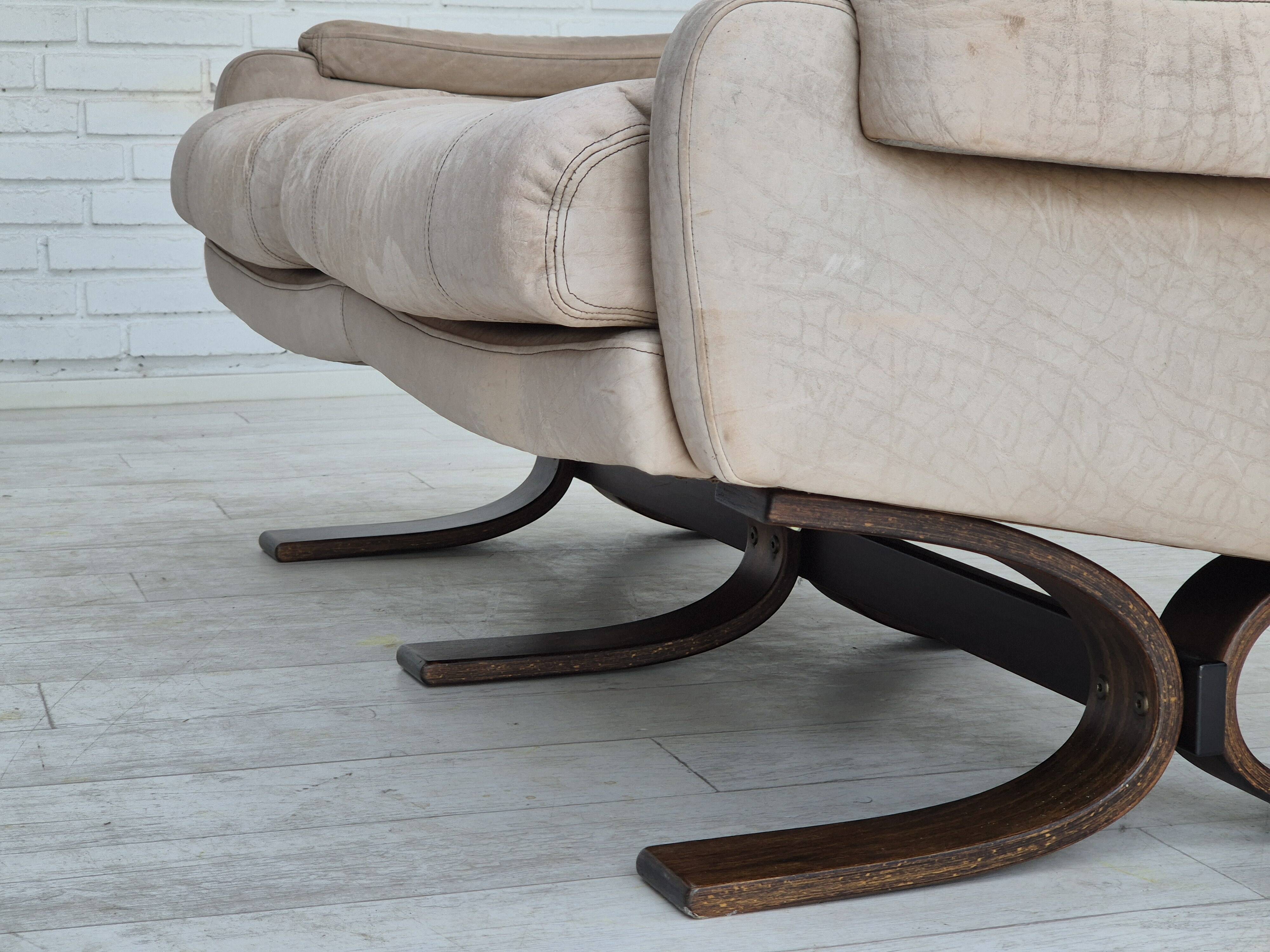 1970s, Scandinavian 2 seater sofa, original very good condition, leather.