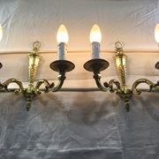 Pair of bronze wall lamps 2 lights