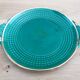 Dessert or cheese set, dish and 4 plates, Saint Clément green and gold
