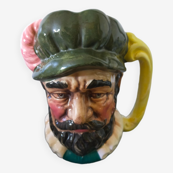 Mug vintage en céramique visage, figure de personnage style royal doulton