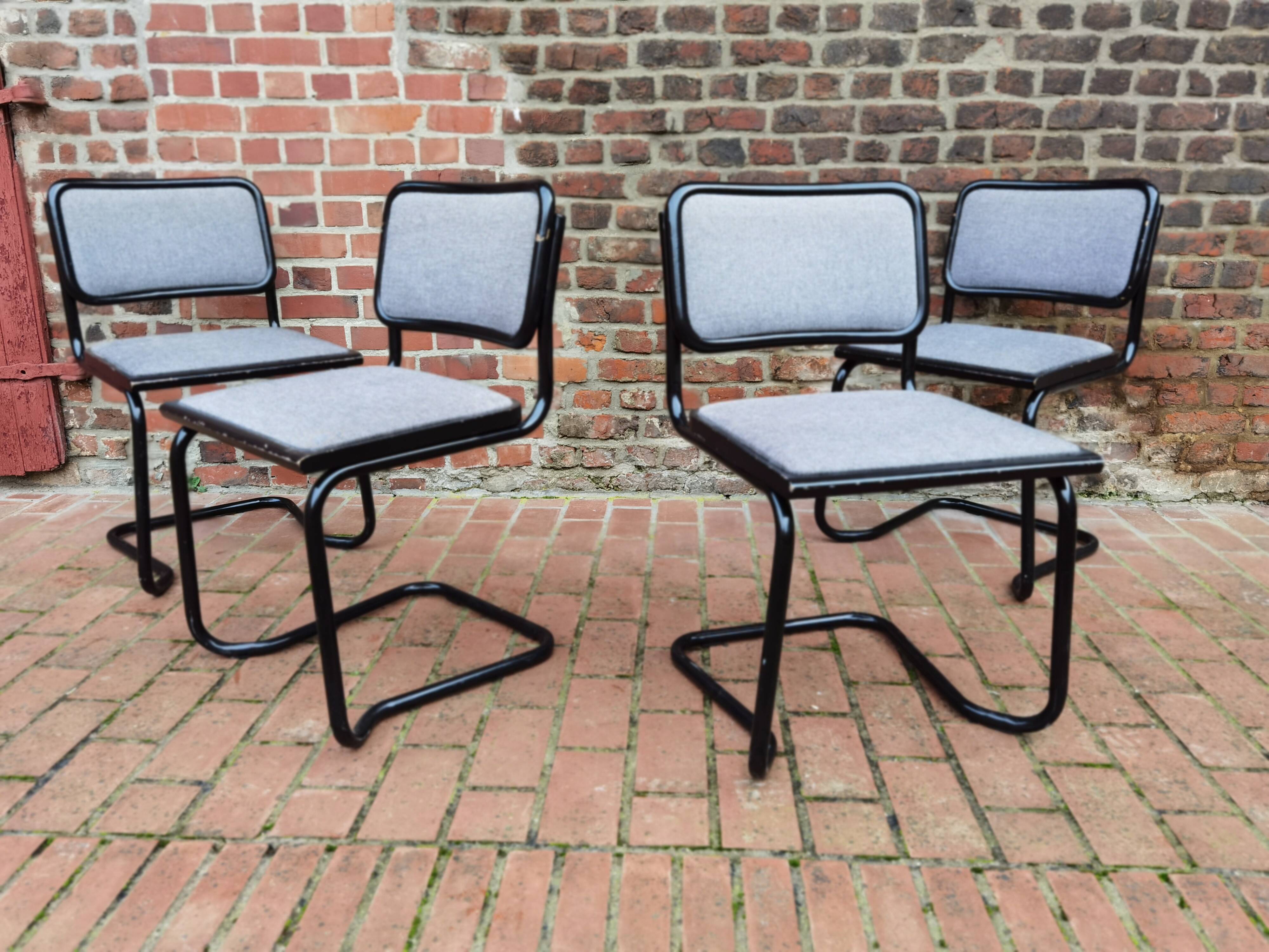 Lot of 4 chairs Marcel Breuer Cesca B32