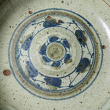 Vintage 1960s-1970s pyrite art stone fruit bowl.