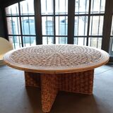 60s cording coffee table