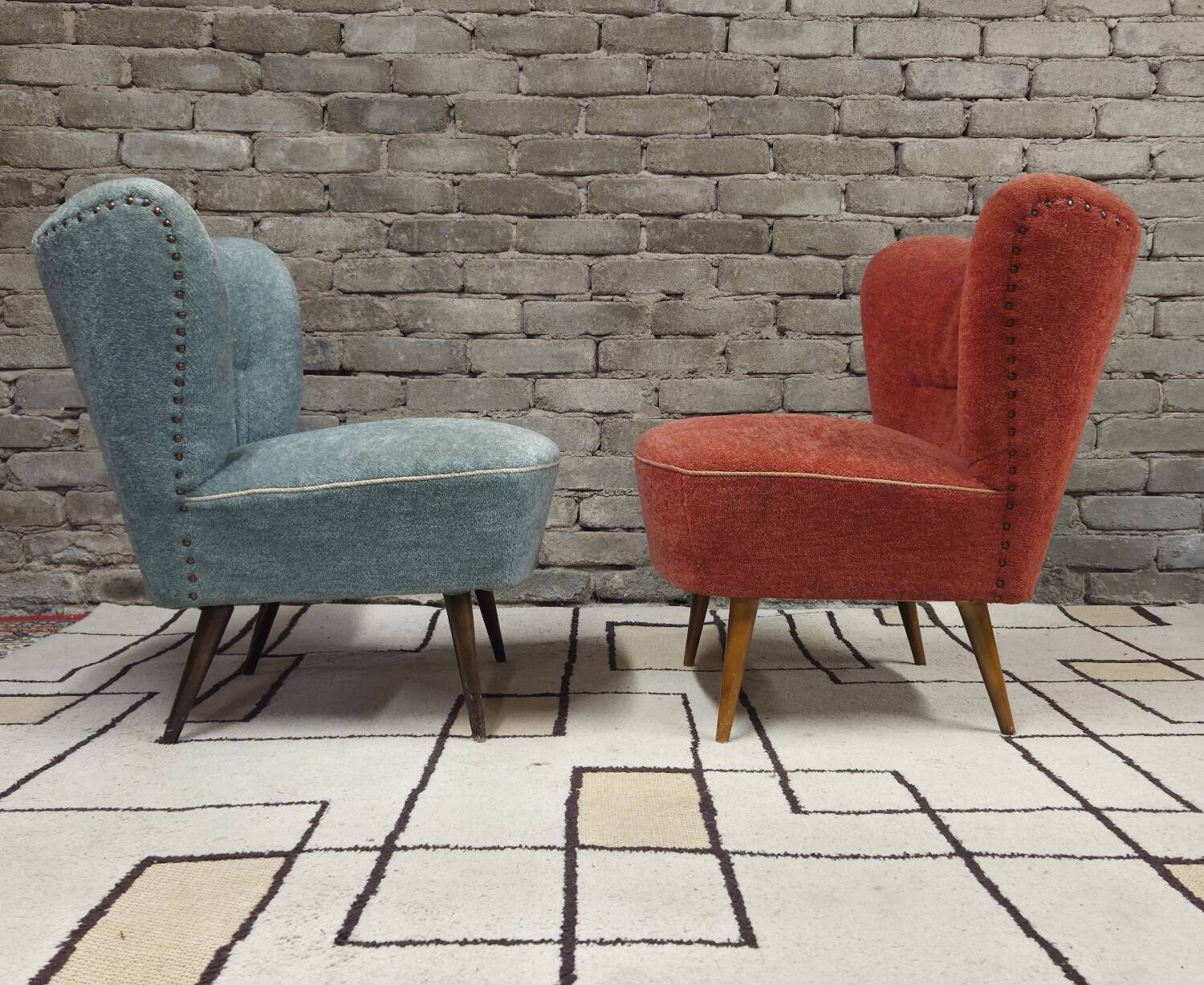 Pair of cocktail armchairs 1960