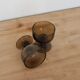 Pair of vintage brown smoked glass cups – 1960s/70s