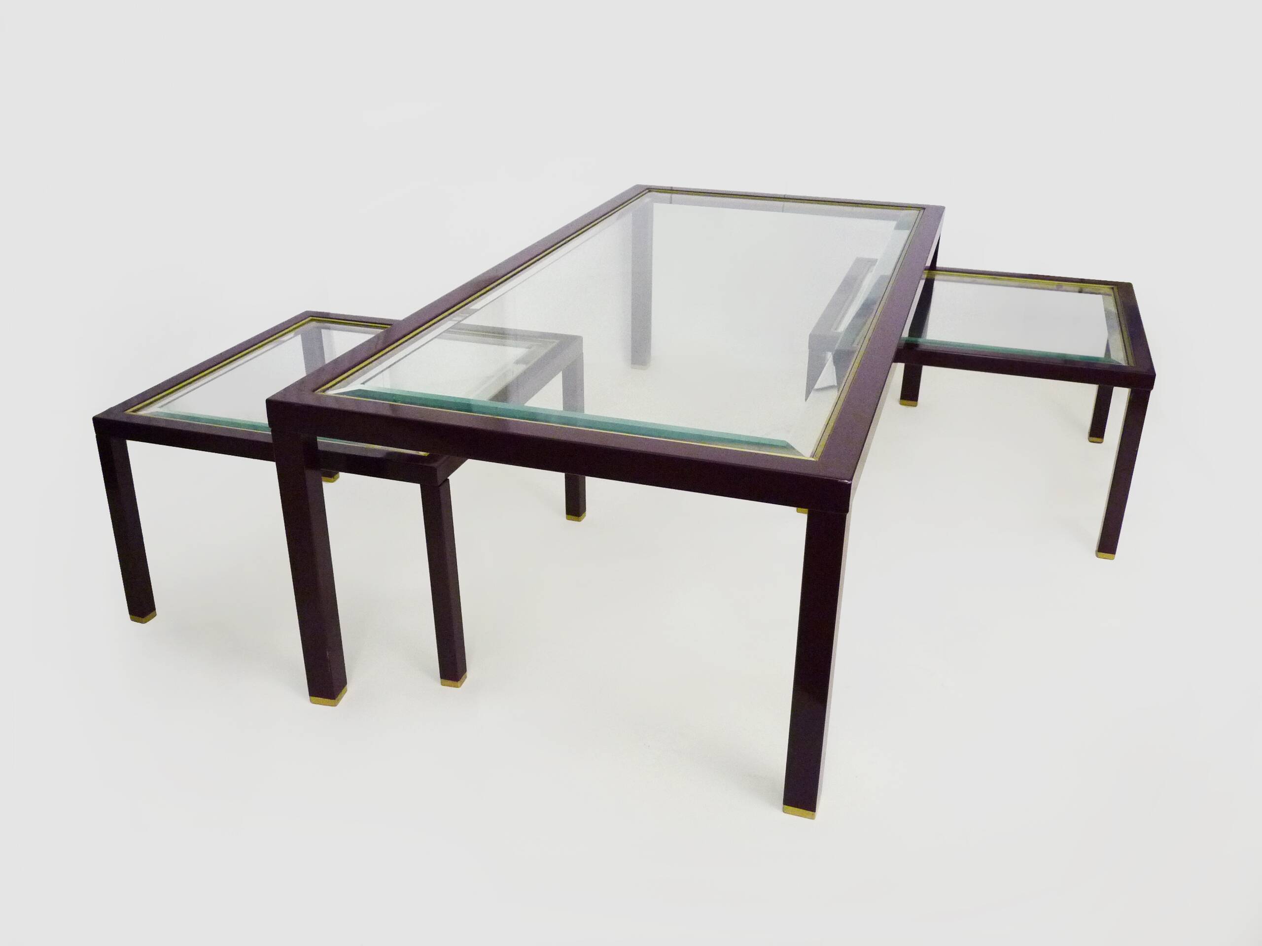 Coffee table and 2 nesting tables set in the style of Pierre Vandel, 1970s