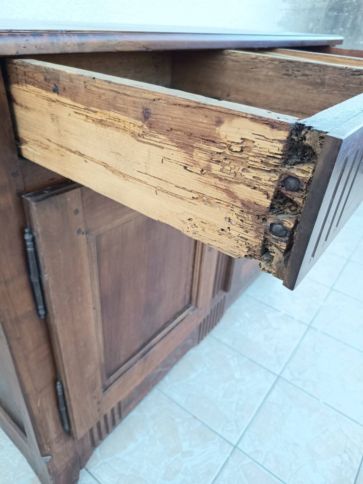 Louis XVI walnut buffet from the 19th century.