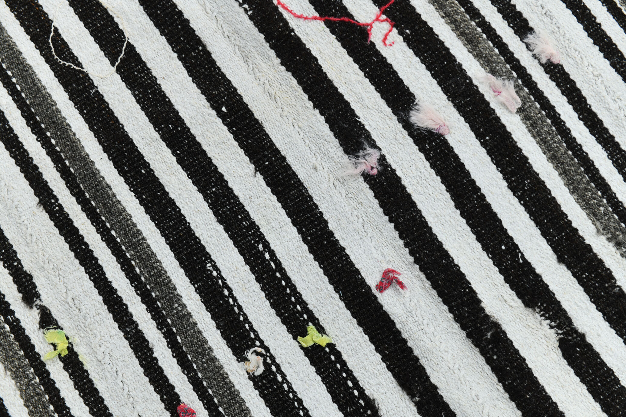 Tapis chanvre noir blanc, 181x223cm