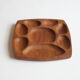 Scandinavian teak wooden tray with compartiments, 1970