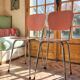 Set of 4 chairs in pink formica