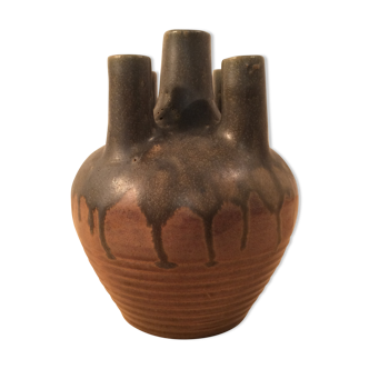 Vase with 5 ceramic necks 50s blue