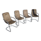 4 chaises Cidue en métal chromé, années 70