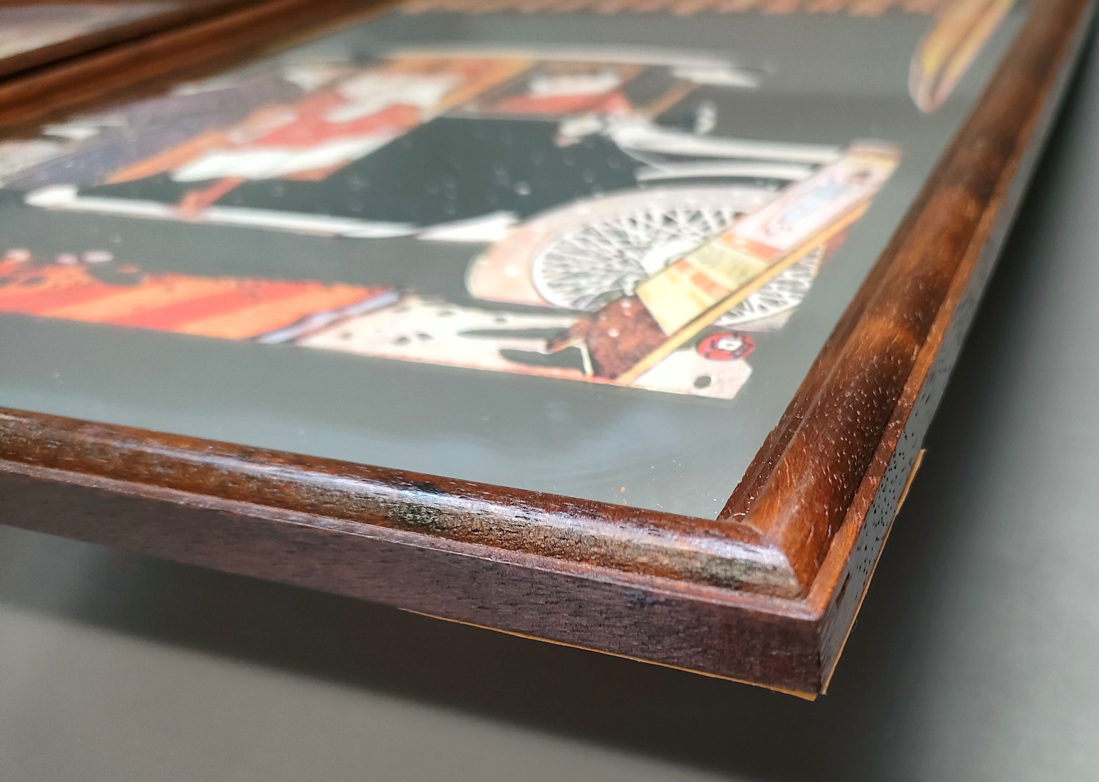 Two mirror frames Art-Deco style, silkscreened " Monte-Carlo " - France - 70's