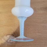 White opaline cut vase