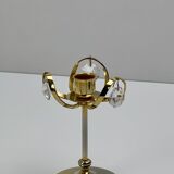 Vintage candle holder in 24 carat gold plated brass and Swarovski crystal, Palwa, Hollywood Regency. Allem