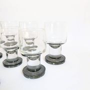 Space age Crystal drinking glasses in three sizes by Bayel, France 1970s