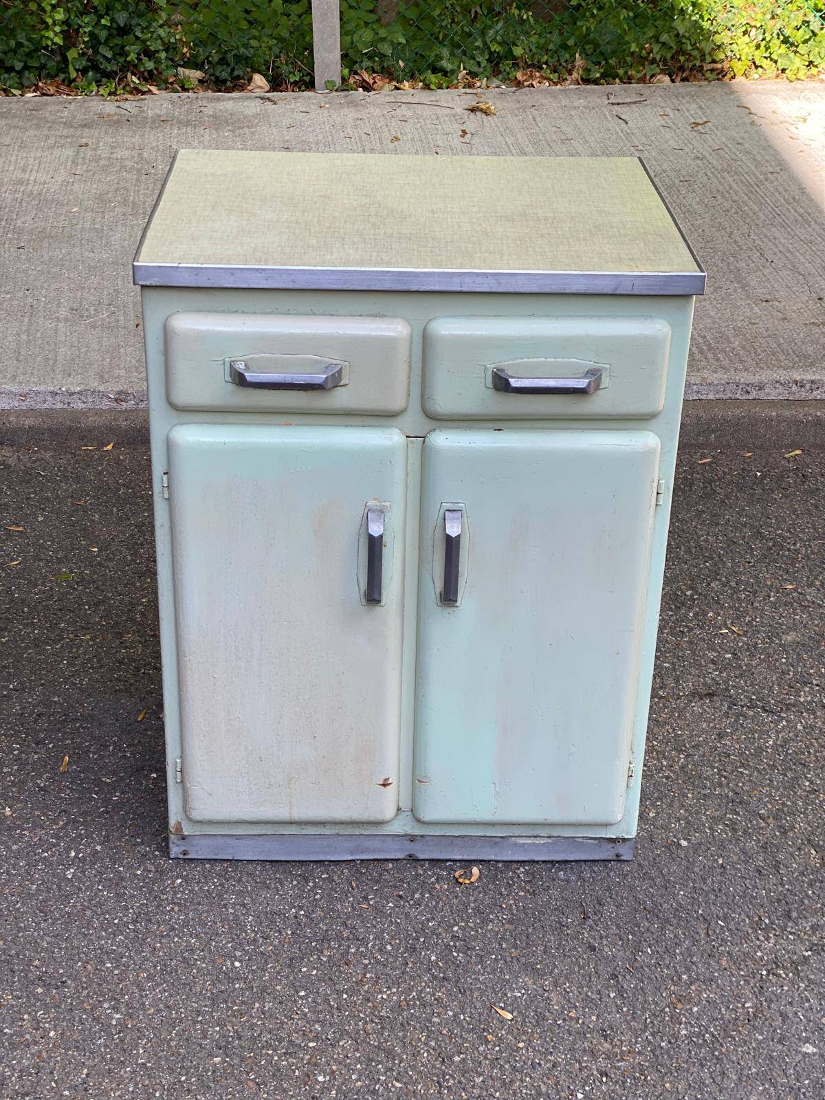 Meuble de cuisine buffet vintage années vert d'eau esprit mado