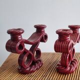 Pair of vintage ceramic candlesticks