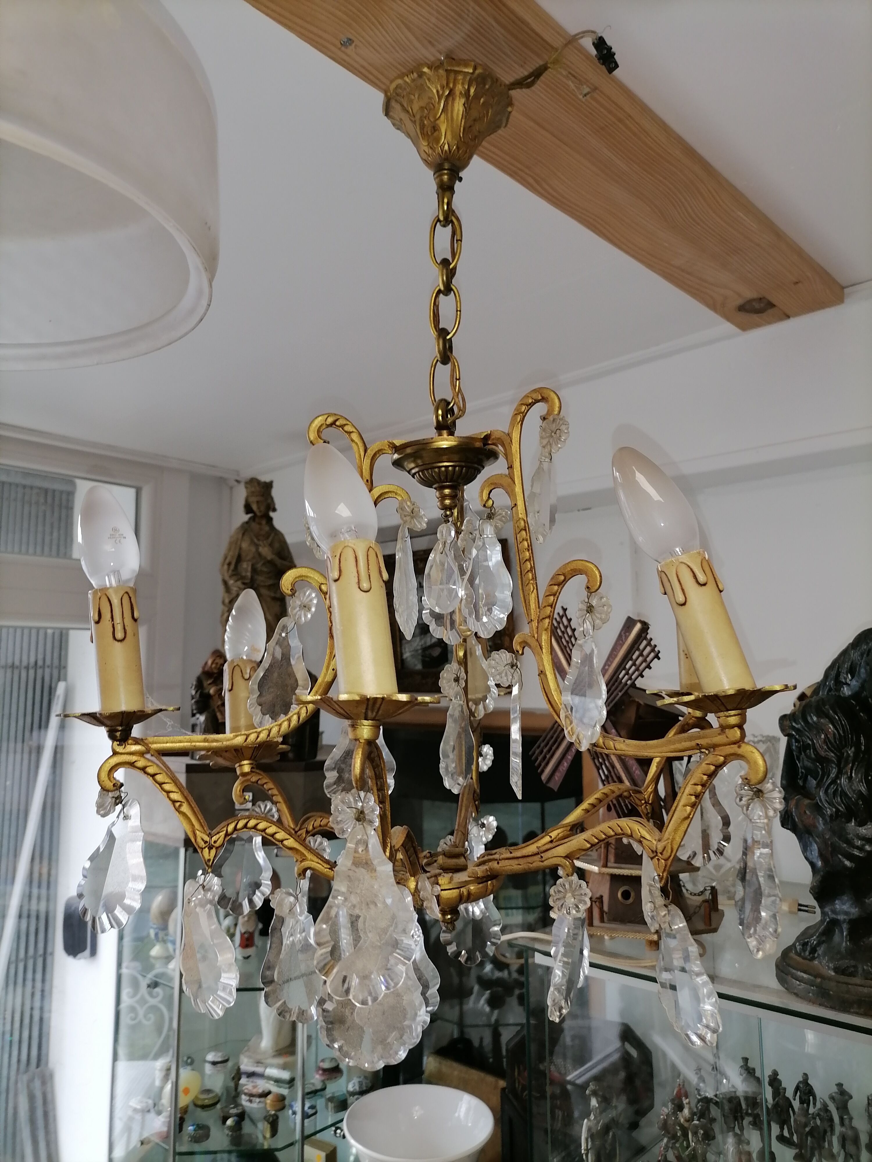 Chandelier pampilles 6 branches