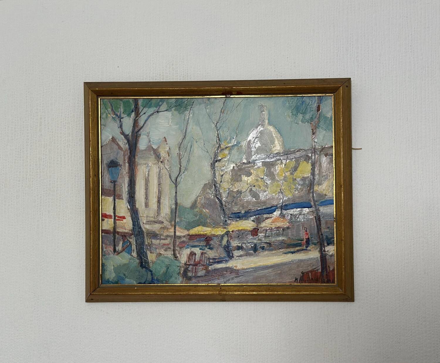 Mid Century Swedish Oil on Panel – “Lakerstationen” by L. Knut Norman