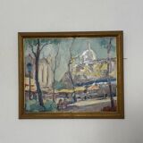 Mid Century Swedish Oil on Panel – “Lakerstationen” by L. Knut Norman