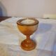 Vintage turned wooden candle holder