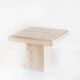 Vintage coffee or side table. Travertine marble. Italy, 1980s