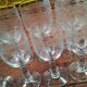 Set of 7 glasses cut with hearts and scrolls