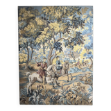 Tapisserie scène de chasse goût XVIIIème passementerie XXème