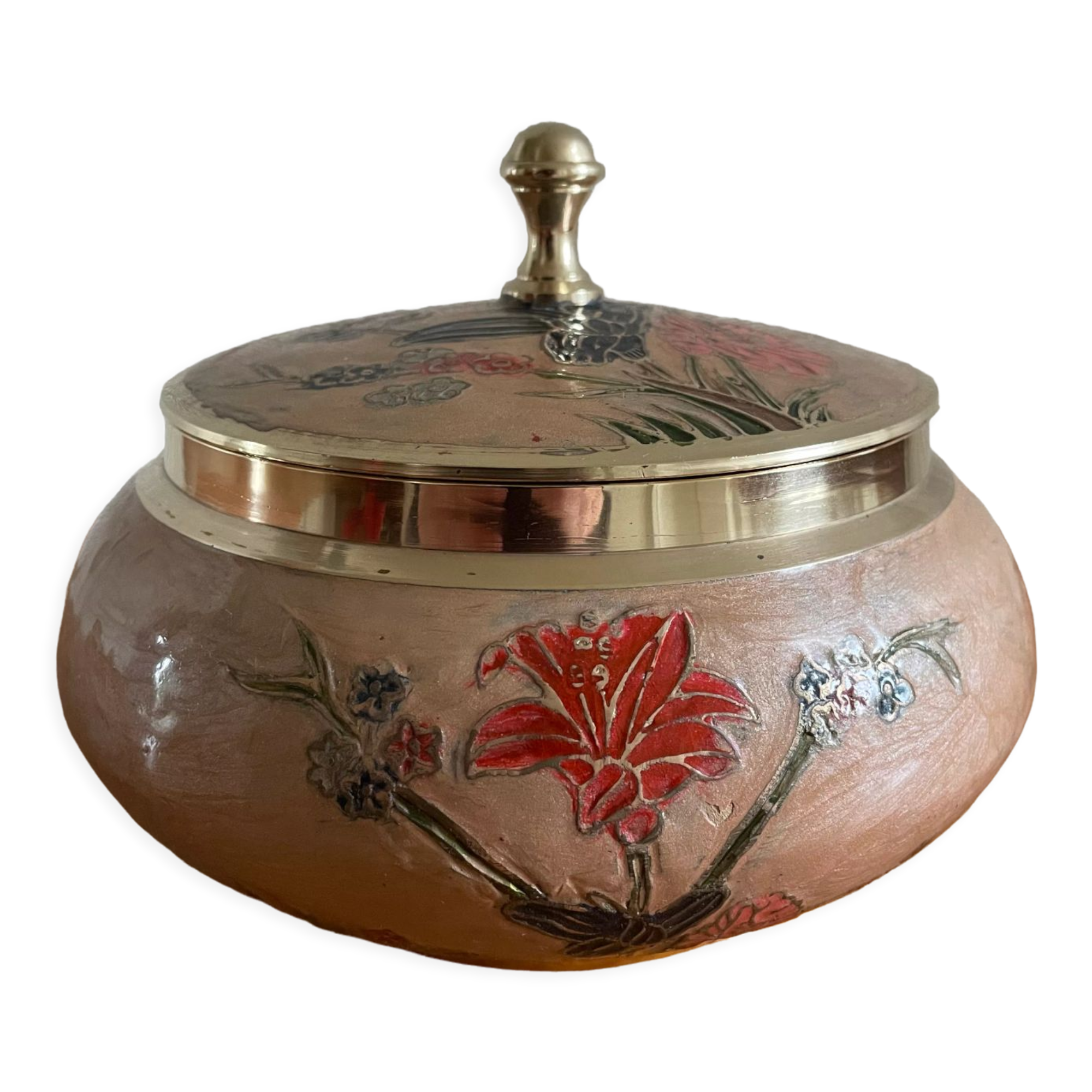 Cloisonné enamel candy box 70s