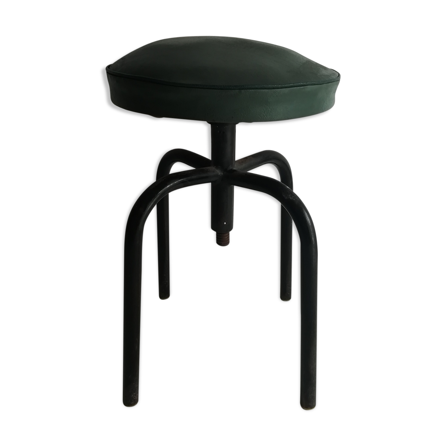 Industrial stool leatherette and steel