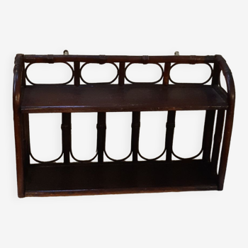 Rattan wall shelf