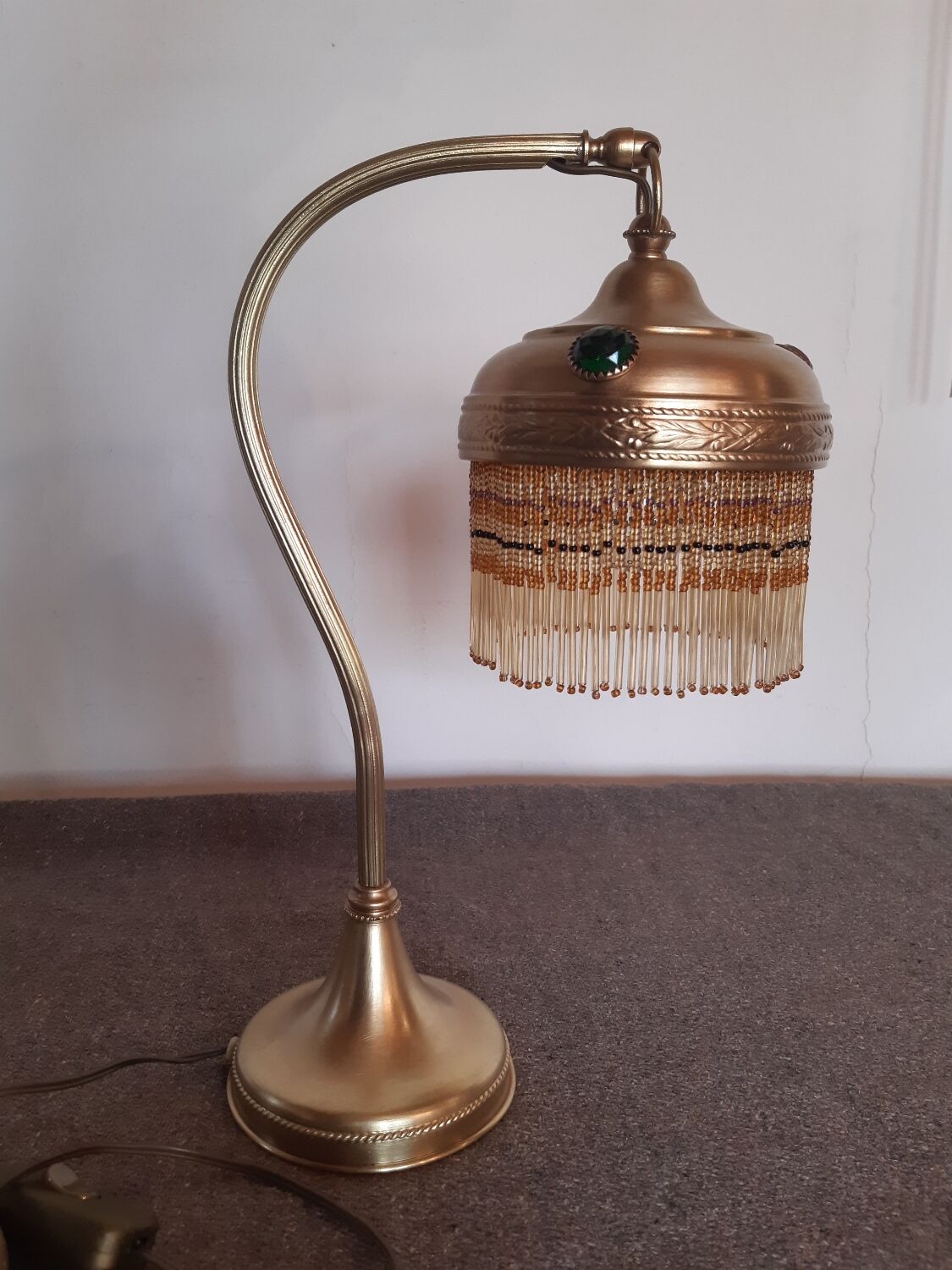 Brass beaded lamp from the 1900s