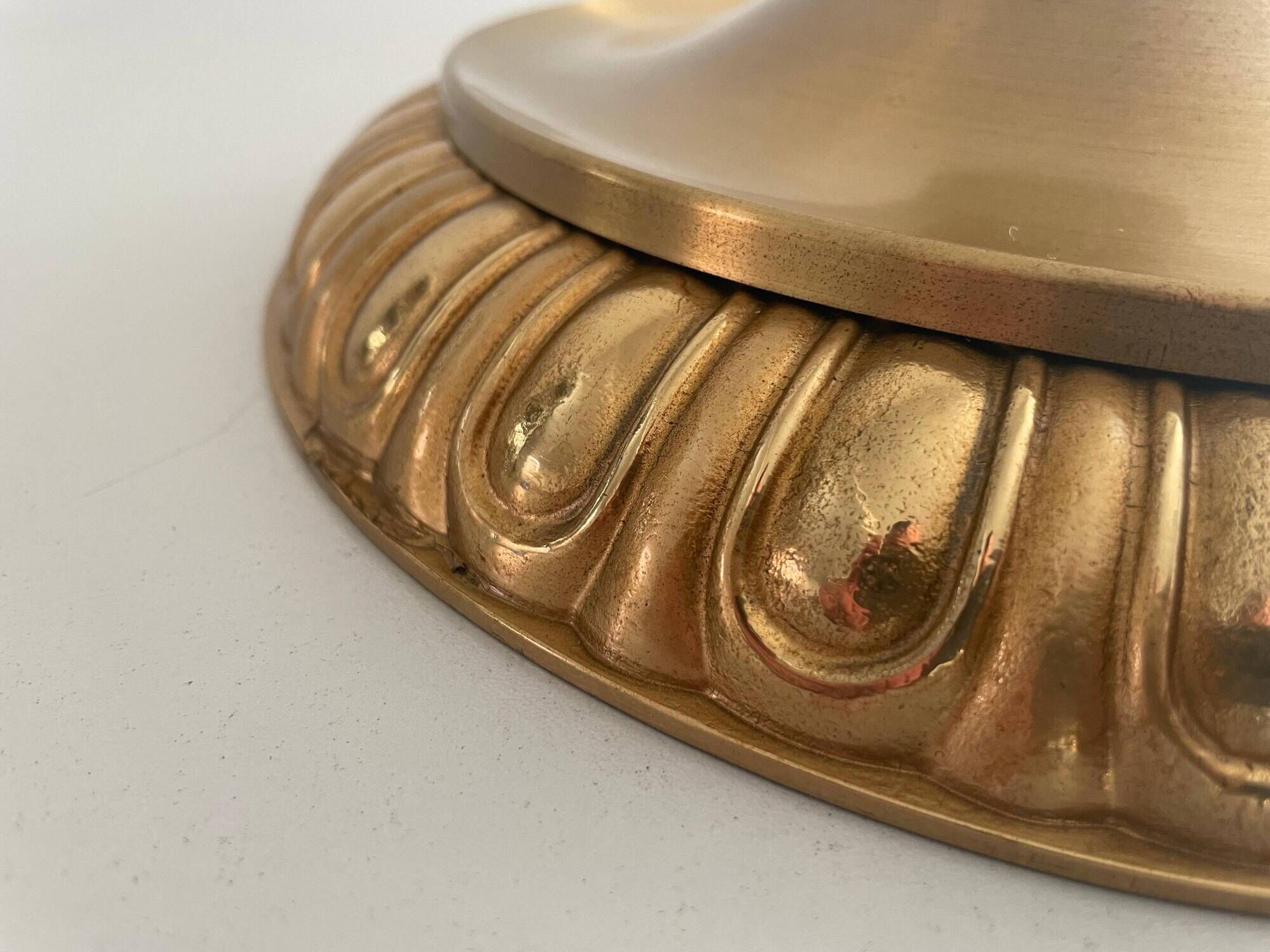 Simple flush lamp in brass, mid-century German design, 1960s, Germany.