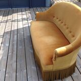 Yellow velvet toad sofa