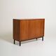 Scandinavian oak cabinet with tambour door, 1960s