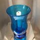 Turquoise blue bubble glass candle holder photophore