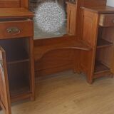 Old dressing table with triple mirror.