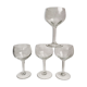 Set of 4 crystal wine glasses engraved 50-60s