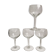 Set of 4 crystal wine glasses engraved 50-60s