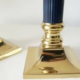Vintage gilt brass candlesticks, 1970s, set of 2
