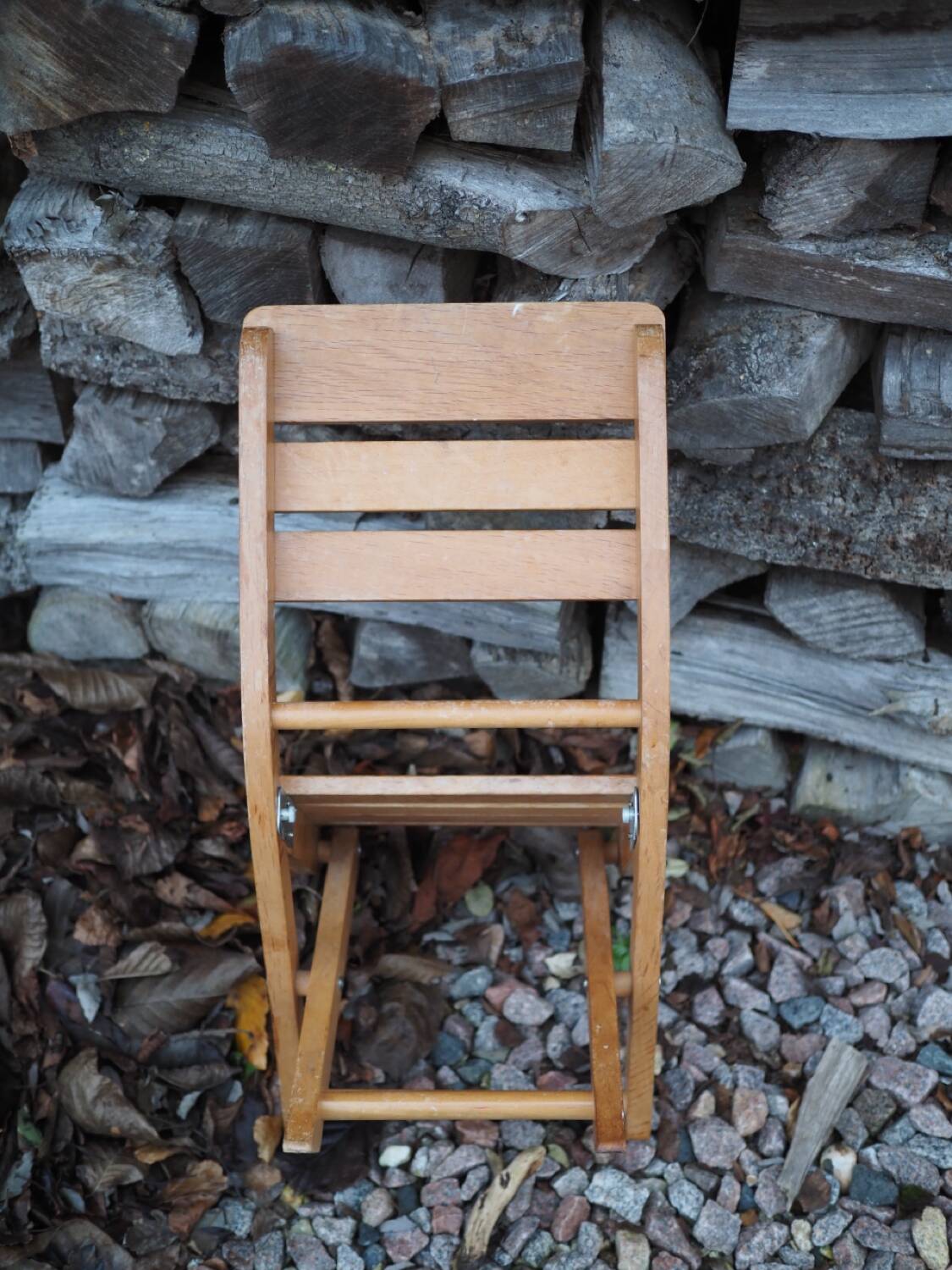 Chaise rustique pour enfant pliante en bois