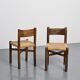 Pair of Méribel chairs by Charlotte Perriand, vintage edition BCB, circa 1950.