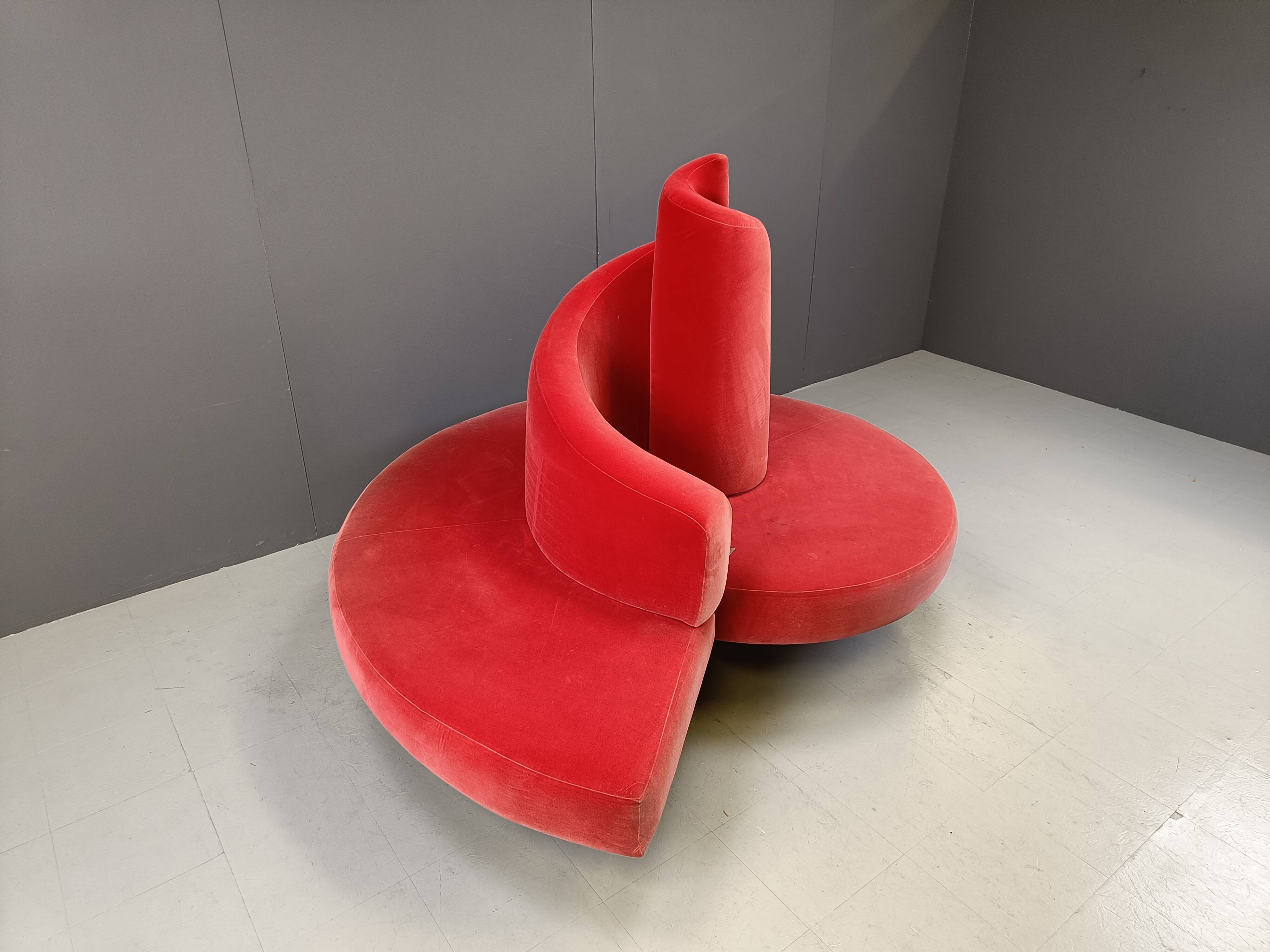 Tatlin Sofa in Velvet from Edra, 1990s